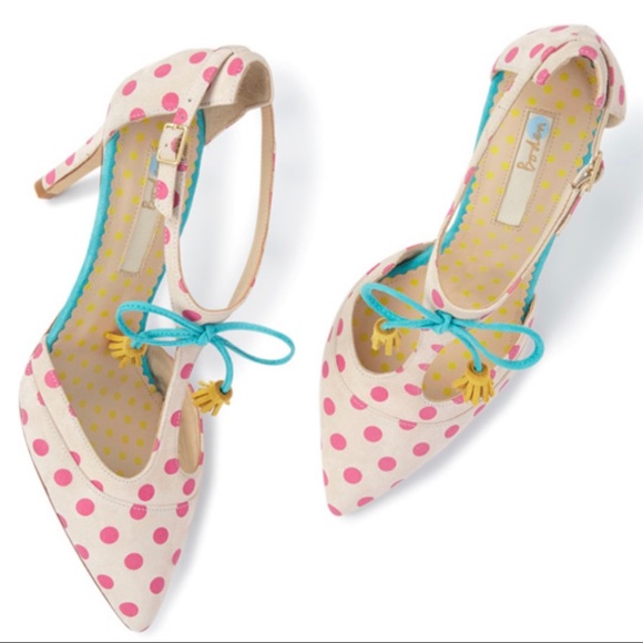 Boden Shoes - Boden Pink Polka Dot Alice Heels